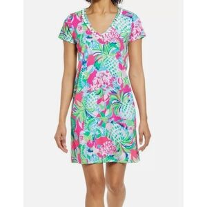Lilly Pulitzer | Etta Dress Pom Pom Dress Raise the Bar Pineapple Print Size S
